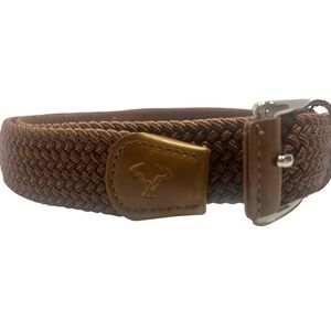 Torino Brown Leather & Rayon Woven Stretch Western Casual Belt 45 Men's‎